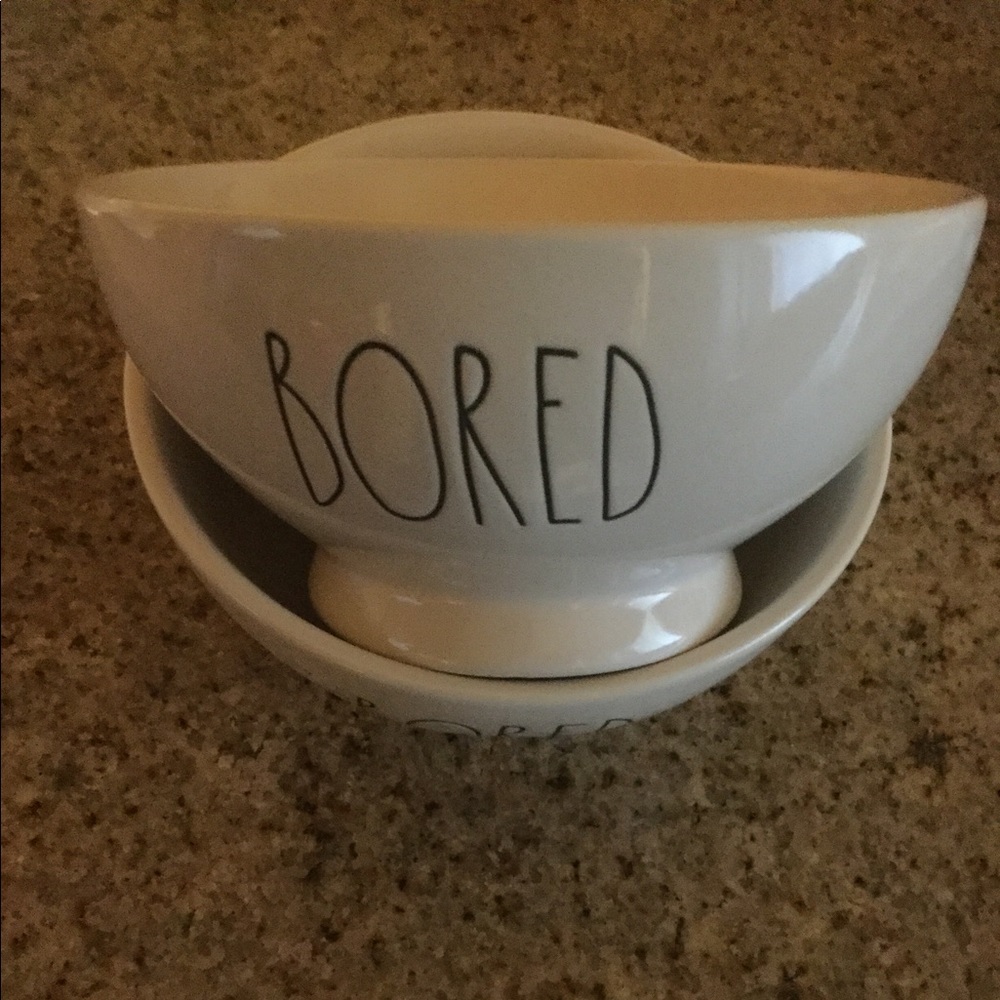 2 Cereal bowl/ desert “BORED” Rae Dunn 🌹1 for 14